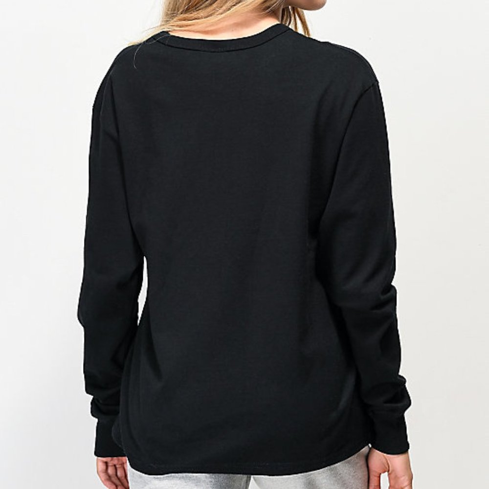 Champion Flock Script White & Blk Longslv T-Shirt. - image 4